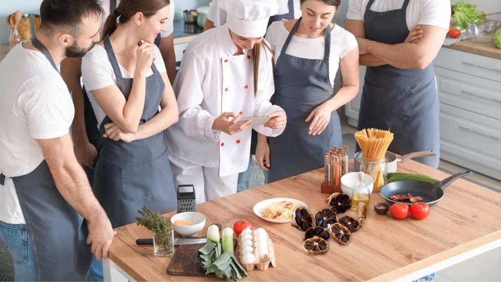 Preparation recette avec la Cheffe